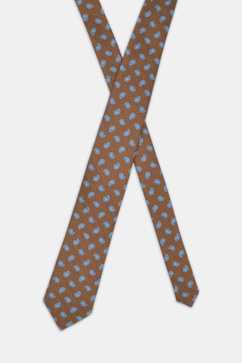 Jacquard Tie 7 cm Brown - Image 2