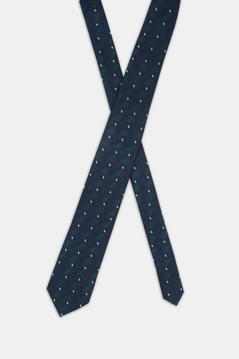 Jacquard Tie 7 cm Dark Blue - Image 2