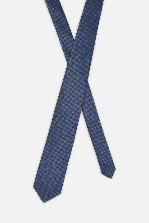 Jacquard Tie 7 cm Dark Blue - Image 2
