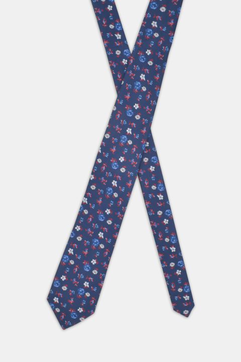 Jacquard Tie 7 cm Dark Blue - Image 2