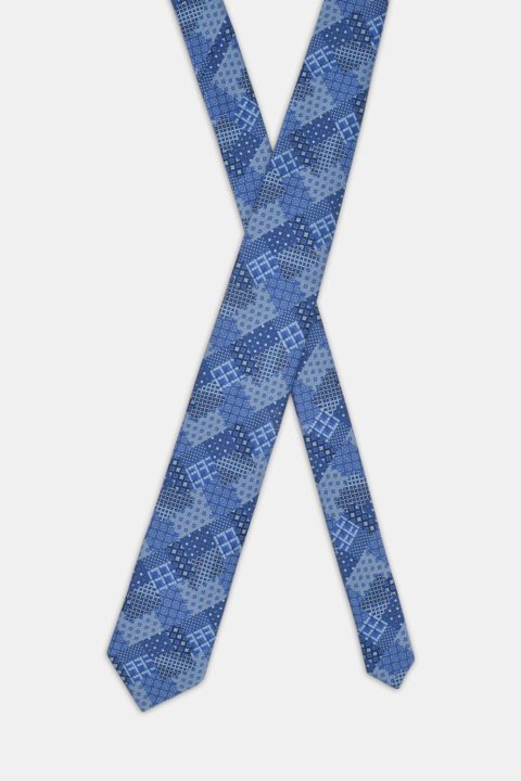 Jacquard Tie 7 cm Blue - Image 2