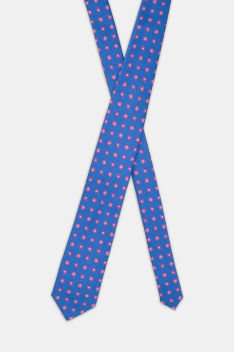 Jacquard Tie 7 cm Blue - Image 2