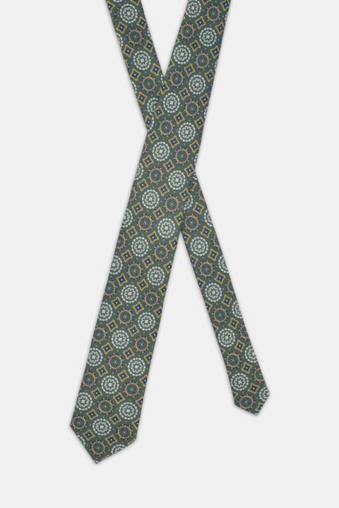 Jacquard Tie 7 cm Green - Image 2