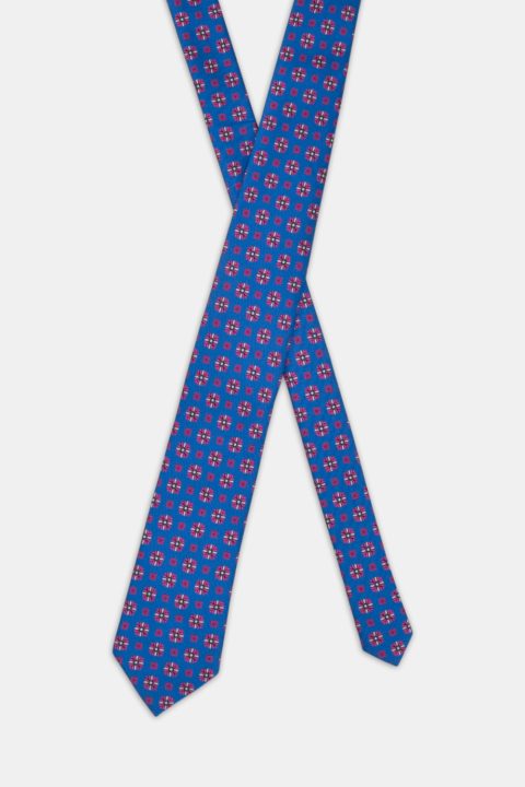 Jacquard Tie 7 cm Blue - Image 2
