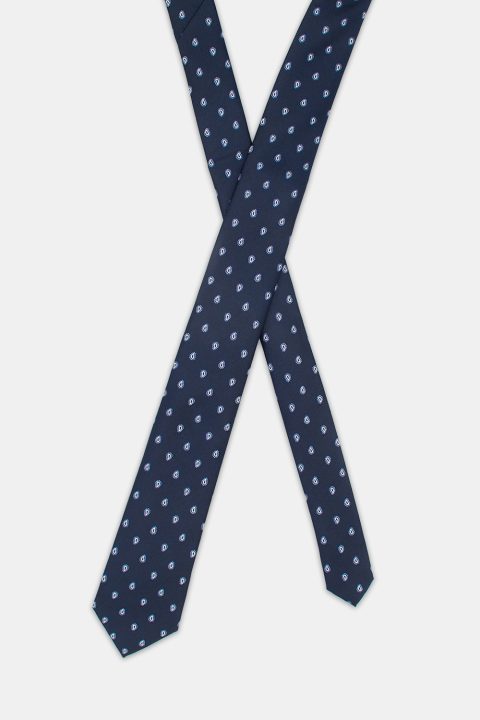 Jacquard Tie 7 cm Dark Blue - Image 2
