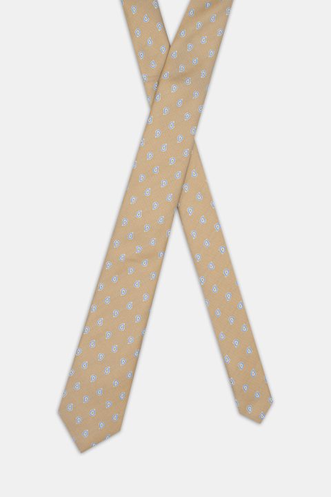 Jacquard Tie 7 cm Beige - Image 2