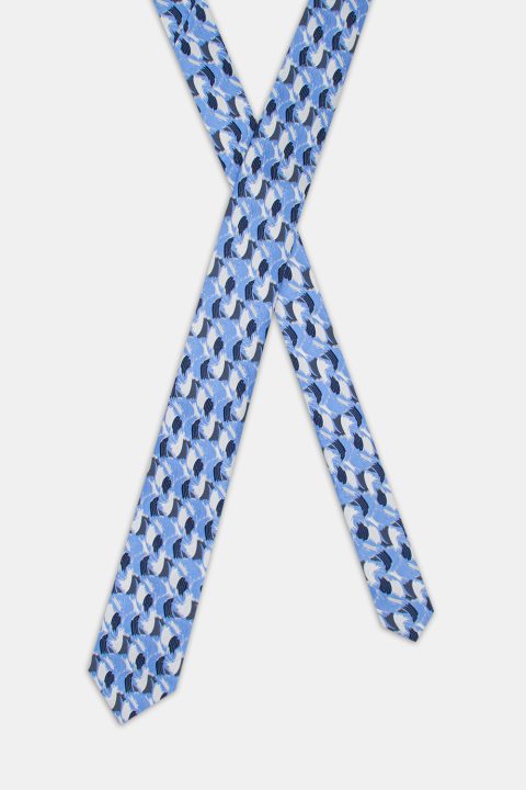 Jacquard Tie 7 cm Light Blue - Image 2