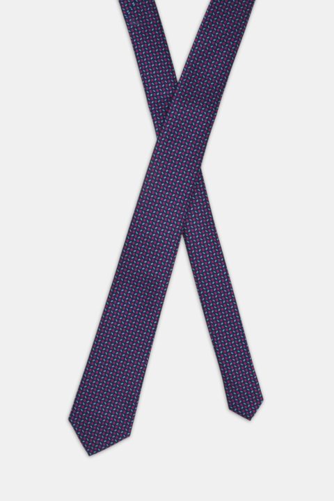 Jacquard Tie 7 cm Dark Blue - Image 2