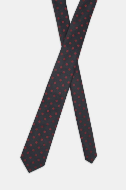 Jacquard Tie 7 cm Black - Image 2