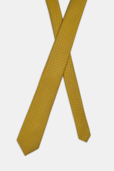 Jacquard Tie 7 cm Yellow - Image 2