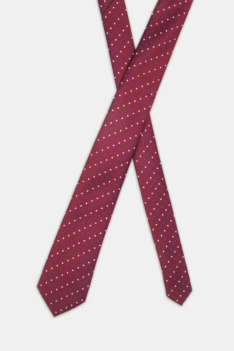 Jacquard Tie 7 cm Maroon - Image 2