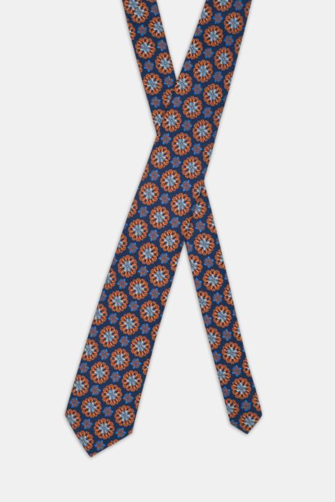 Jacquard Tie 7 cm Dark Blue - Image 2