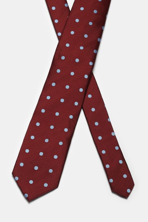 Jacquard Tie 7 cm Maroon - Image 2