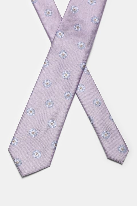 Jacquard Tie 7 cm Light Purple - Image 2