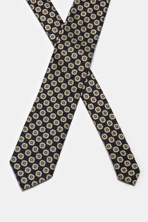 Jacquard Tie 7 cm Dark Blue - Image 2