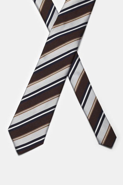 Stripe Tie 7 cm Brown - Image 2