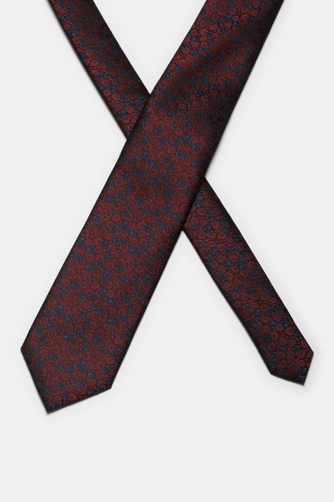 Jacquard Tie 7 cm Maroon - Image 2