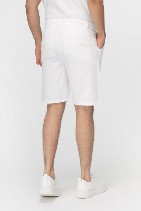 Regular Fit Linen Short White - Image 4
