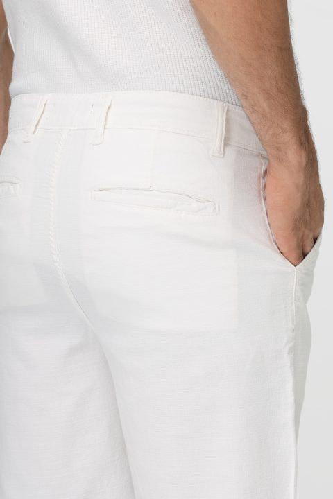 Regular Fit Linen Short White - Image 5
