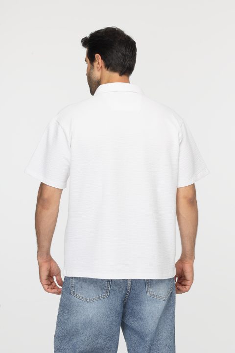 Polo Shirt Relax Fit White - Image 3
