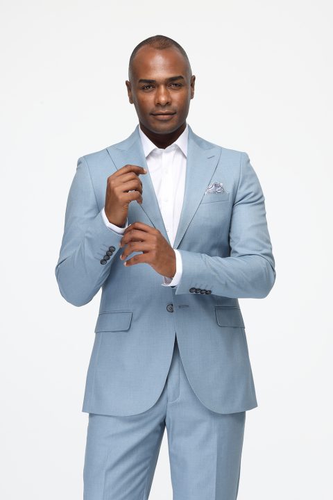 Slim Fit Suit Light Blue - Image 3
