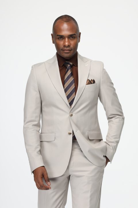 Slim Fit Suit Beige - Image 3