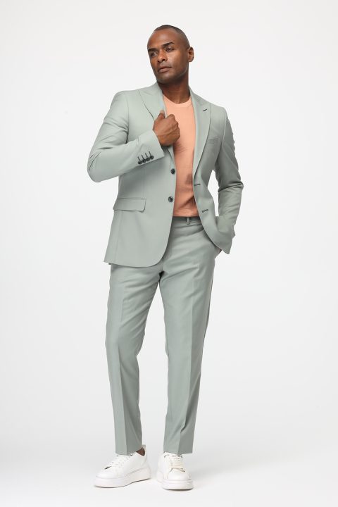 Slim Fit Suit Light Green