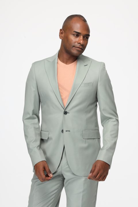 Slim Fit Suit Light Green - Image 4