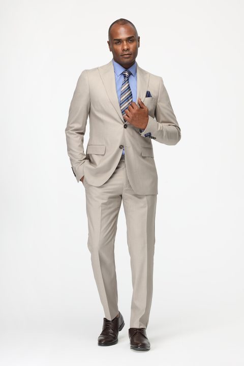 Slim Fit Suit Beige - Image 3
