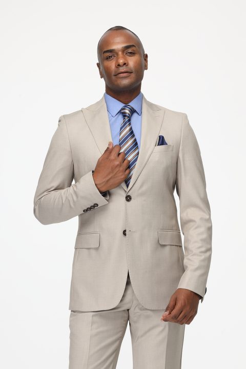 Slim Fit Suit Beige - Image 4