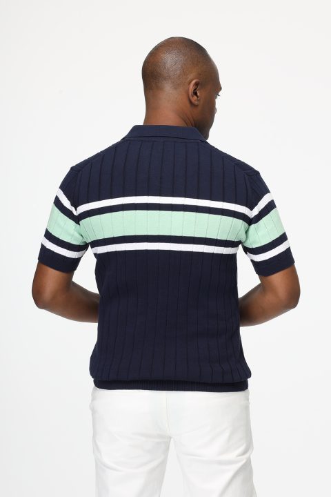 Polo Shirt Regular Fit Knitted Dark Blue - Image 4