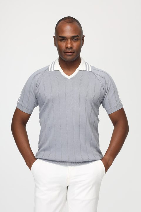Polo Shirt Regular Fit Knitted Gray