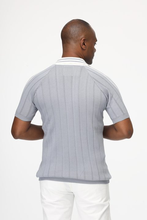 Polo Shirt Regular Fit Knitted Gray - Image 4