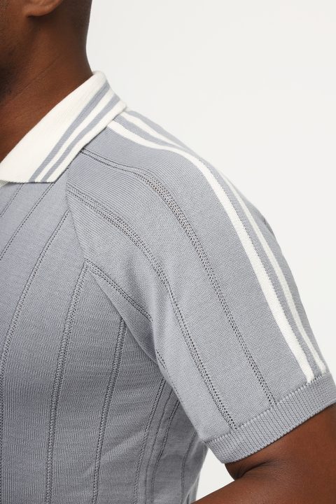 Polo Shirt Regular Fit Knitted Gray - Image 5