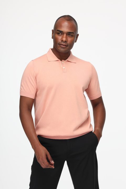 Polo Shirt Regular Fit Knitted Orange
