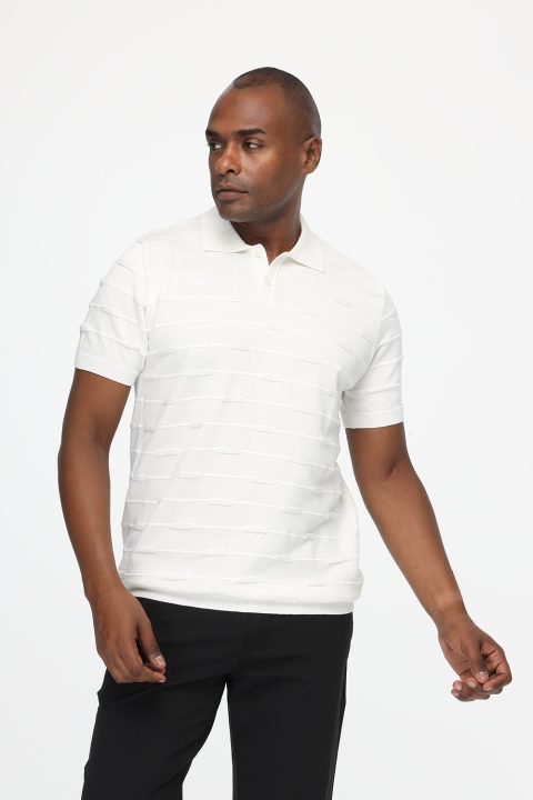 Polo Shirt Regular Fit Knitted White