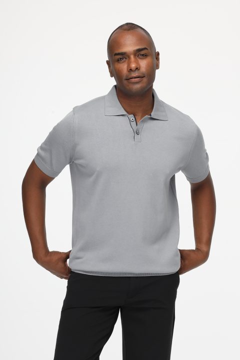 Polo Shirt Regular Fit Knitted Gray