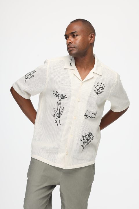 Relax Fit Shirt Half Beige - Image 4