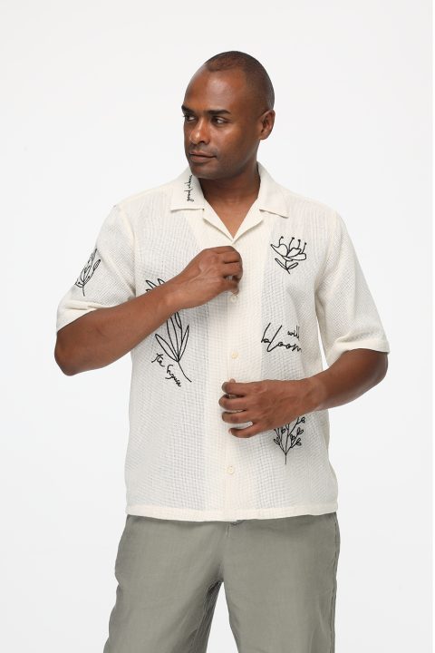 Relax Fit Shirt Half Beige