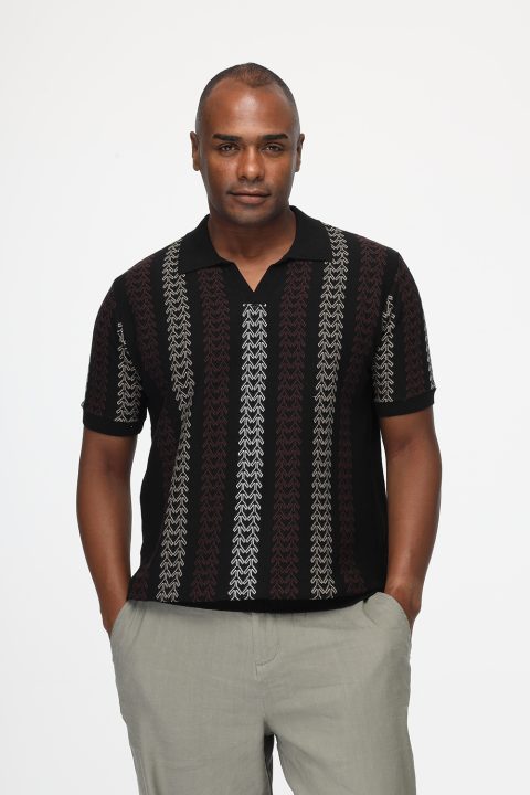 Polo Shirt Regular Fit Knitted Black