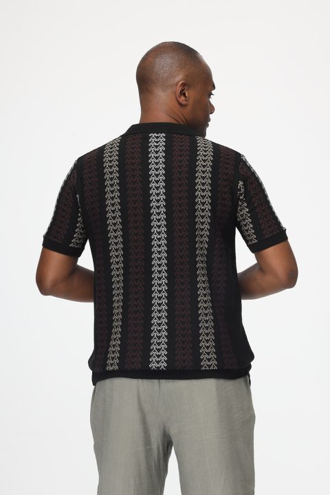 Polo Shirt Regular Fit Knitted Black - Image 3