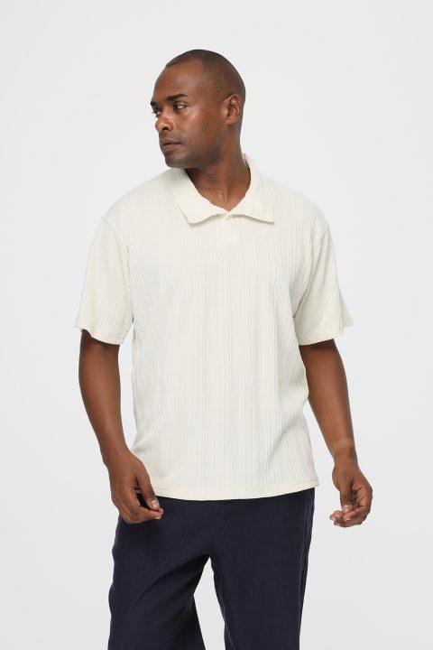 Polo Shirt Relax Fit Beige - Image 3