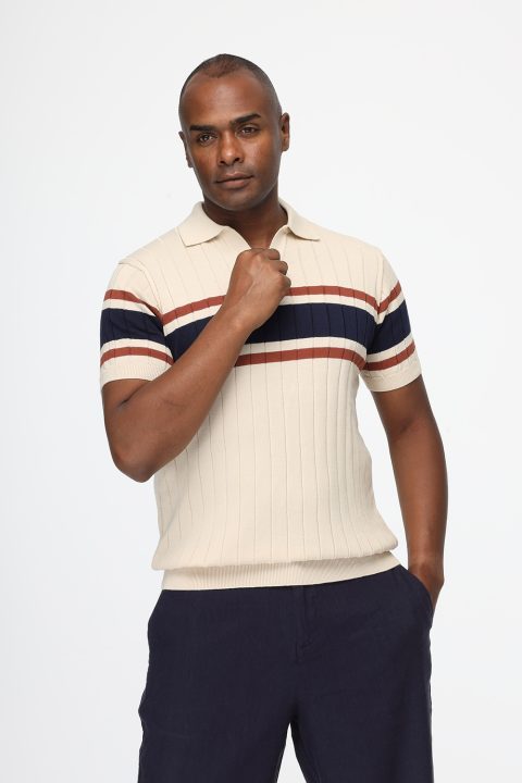 Polo Shirt Regular Fit Knitted Beige