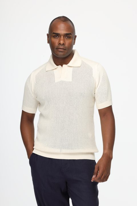 Polo Shirt Regular Fit Knitted Beige