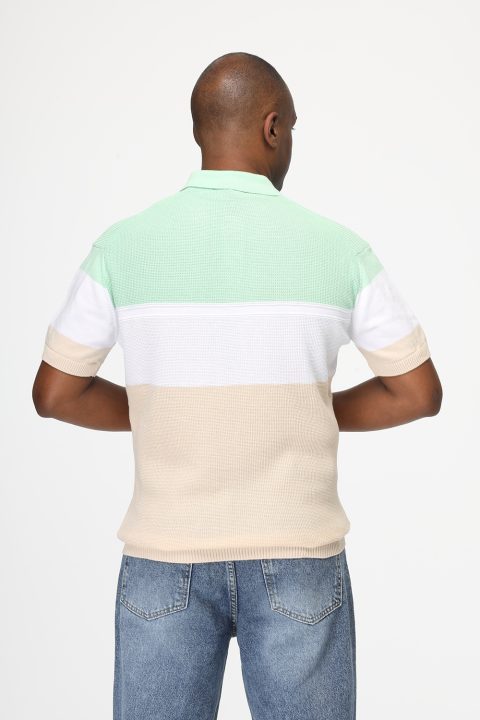 Polo Shirt Regular Fit Knitted Light Green - Image 3
