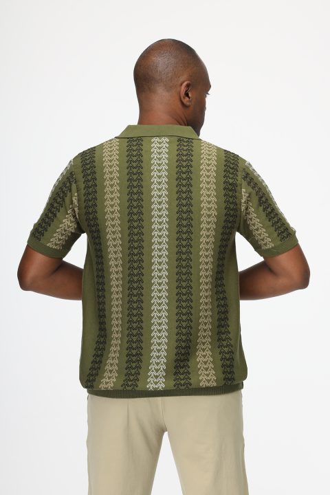 Polo Shirt Regular Fit Knitted Green - Image 3