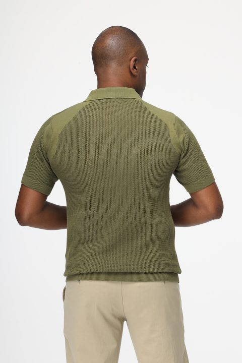Polo Shirt Regular Fit Knitted Green - Image 4