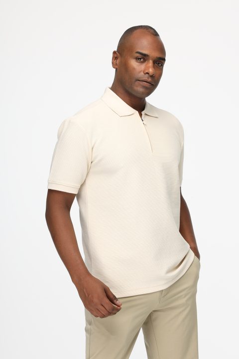 Polo Shirt Regular Fit Beige - Image 3