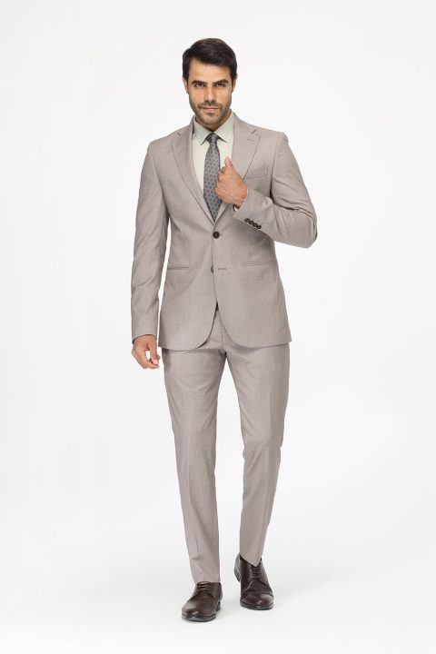 Slim Fit Suit Beige