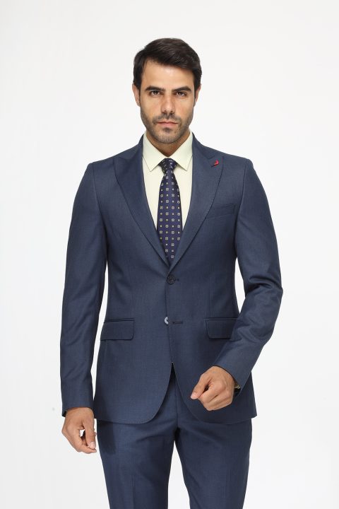 Slim Fit Suit Dark Blue - Image 3